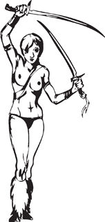 Sexy warrior girl decal 41